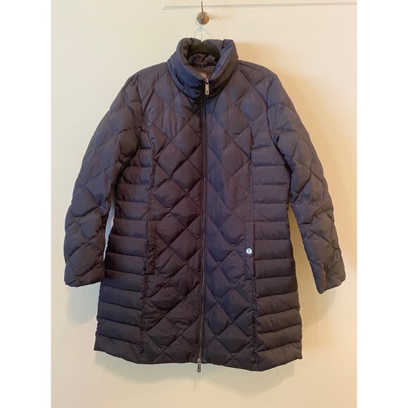 Kenneth Cole Reaction Winter Black Quilted Puffer Coat Zip Front High Collar XL - Picture 4 of 14